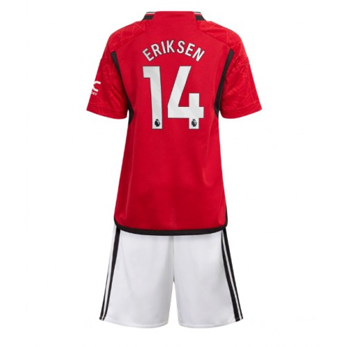 Dětský Fotbalový dres Manchester United Christian Eriksen #14 2023-24 Domácí Krátký Rukáv (+ trenýrky)